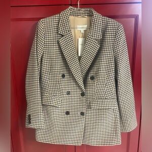 BNWT M&S Tweed Houndstooth Blazer STUNNING  Wool-Rich size 18